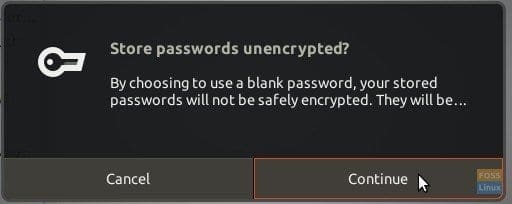 Choose password for new keyring