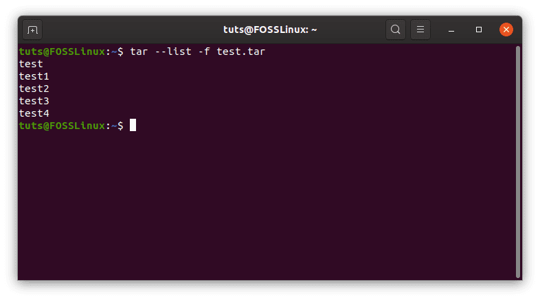 Tar linux